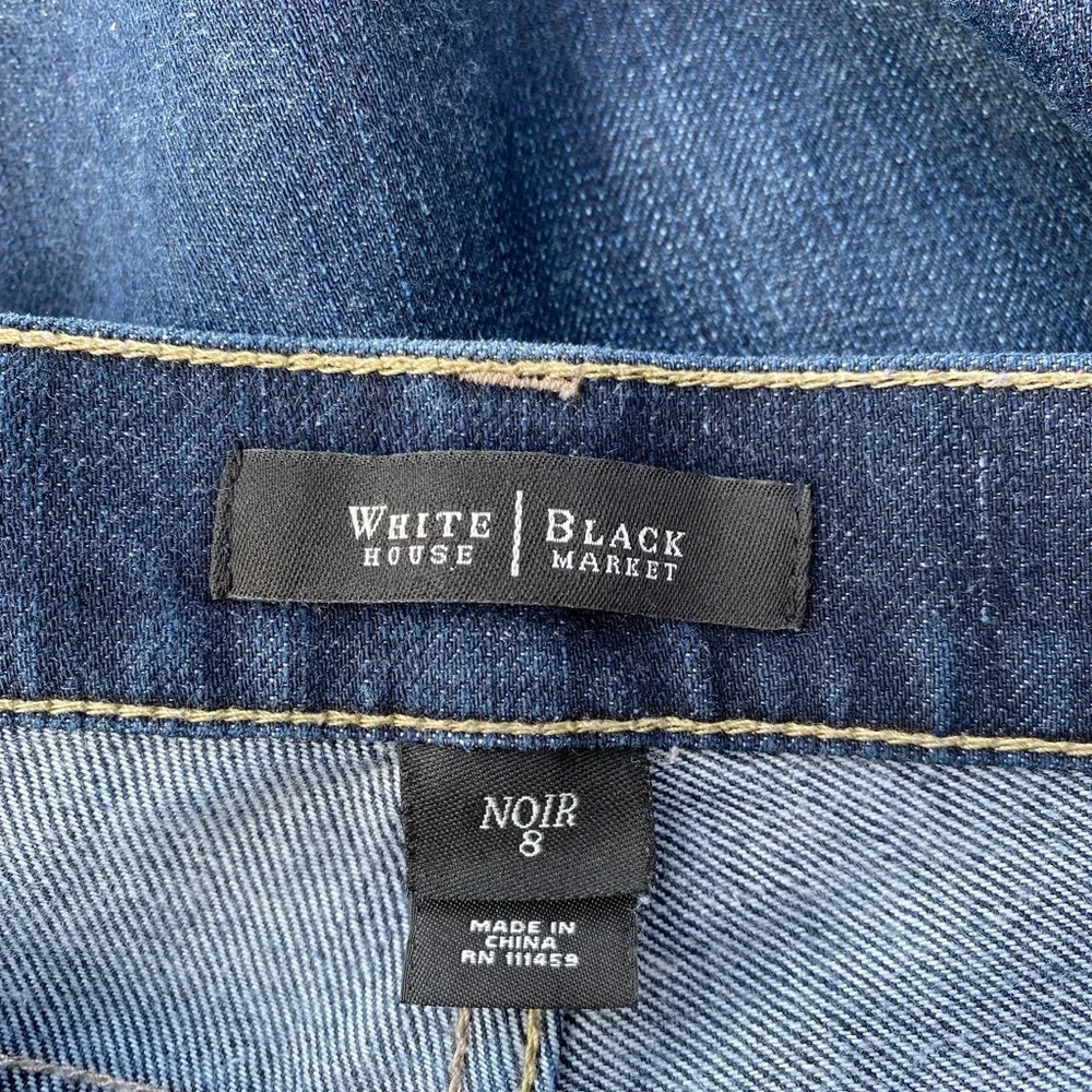 WHBM Classic Blue Denim NOIR Ankle Jeans, Size: 8